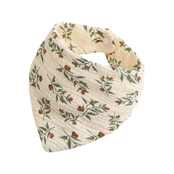 Floral Burp Burp Cloth Feeding Bib for Baby Boys Girls 0-12M with  Button