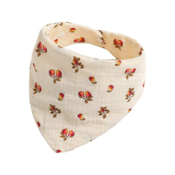 Floral Burp Burp Cloth Feeding Bib for Baby Boys Girls 0-12M with  Button