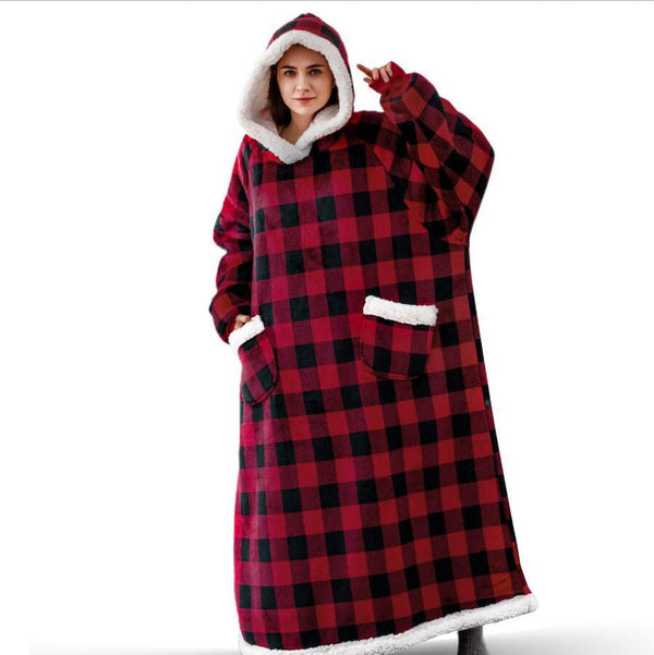 2023 Super Long Flannel Blanket with Sleeves Cozy Unisex